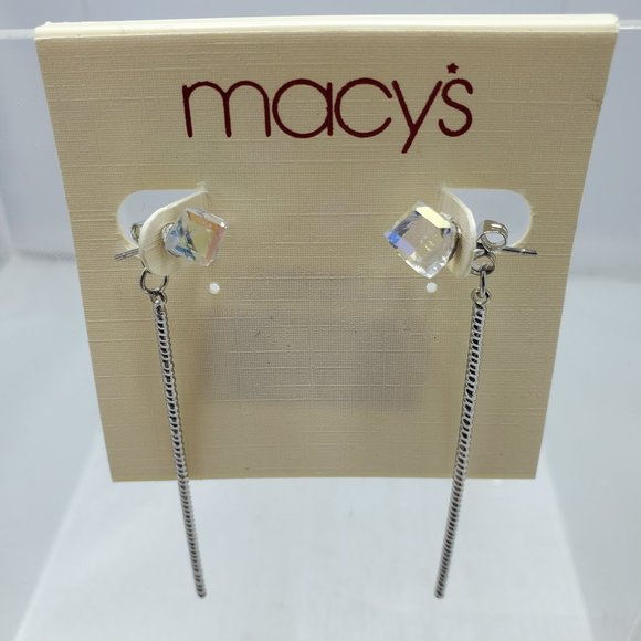 MACY'S  Silver-tone Statement Stick Bar Dangle earring - Picture 2 of 5